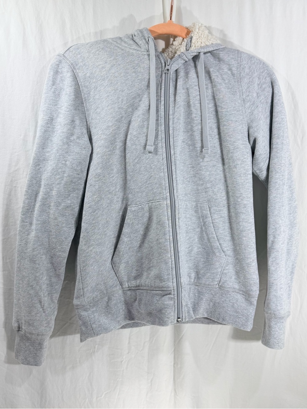 Amazon Essentials Light Gray Sherpa-Lined Zip Hoodie